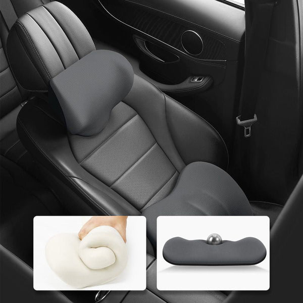 Set cuscino da collo e lombare per auto | Cuscino poggiatesta ergonomico in memory foam con cinturino regolabile