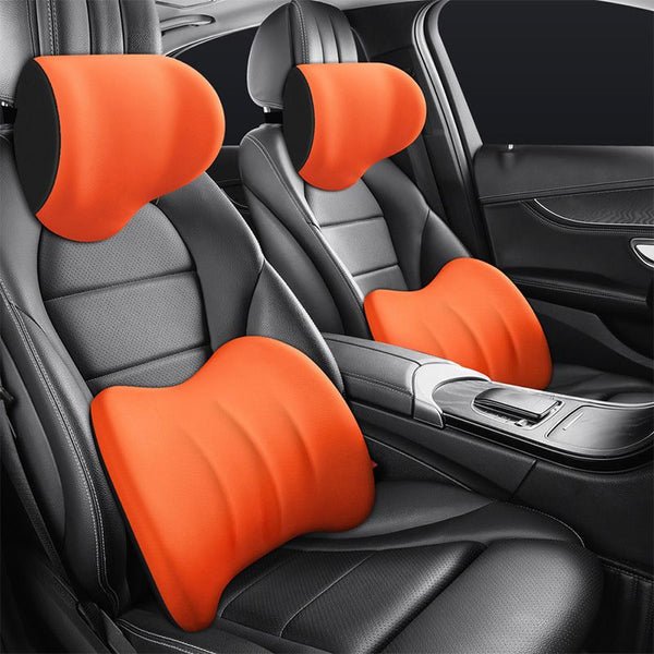 Set cuscino da collo e lombare per auto | Cuscino poggiatesta ergonomico in memory foam con cinturino regolabile