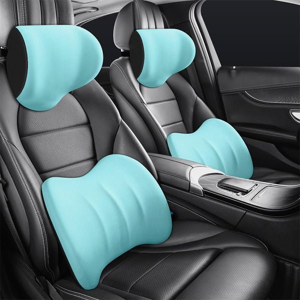 Set cuscino da collo e lombare per auto | Cuscino poggiatesta ergonomico in memory foam con cinturino regolabile