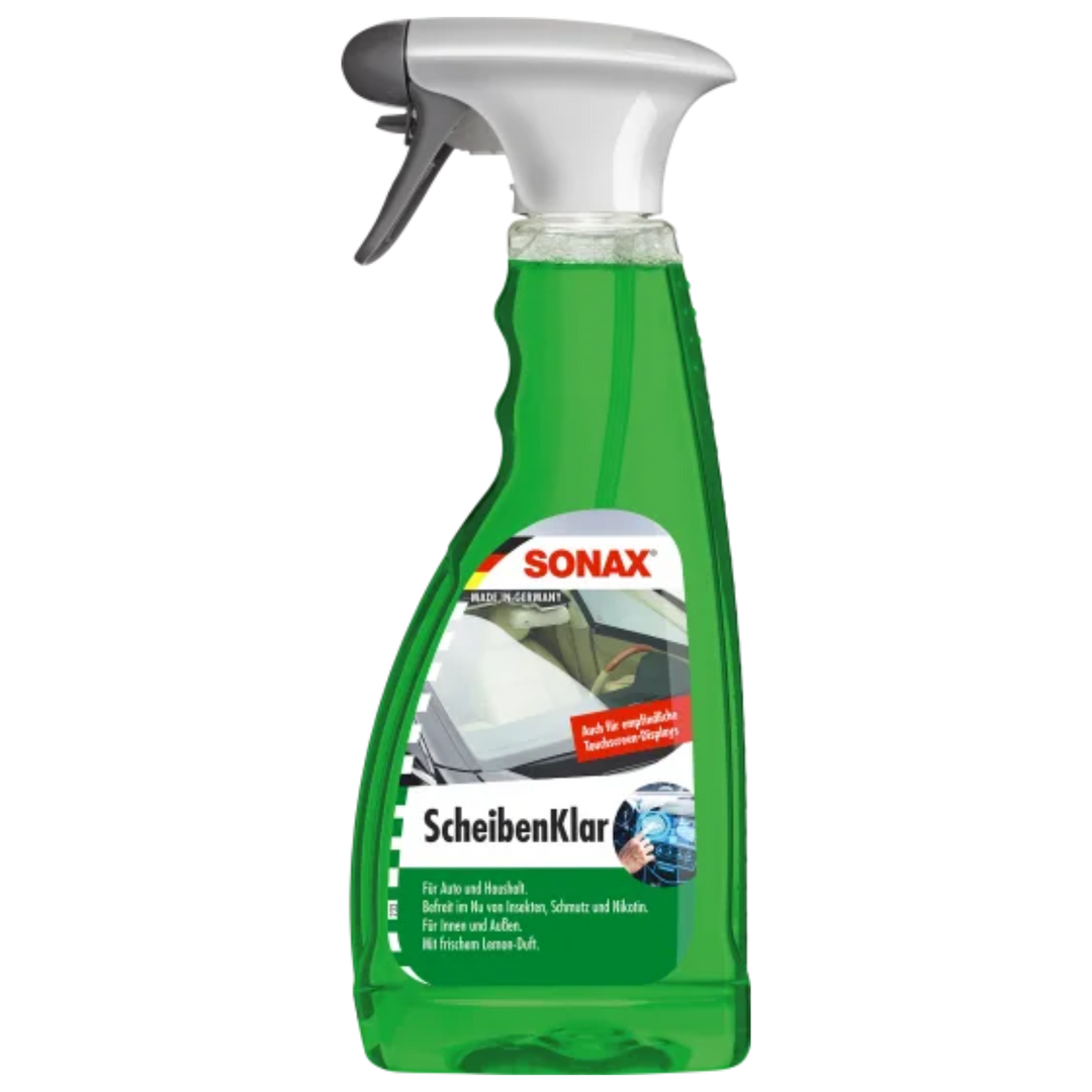 Autoscheibenreiniger | SONAX Scheibenklar für Fahrzeugscheiben, Scheinwerfer und Spiegel | Entfernt Schmutz und Insektenreste | 500 ml