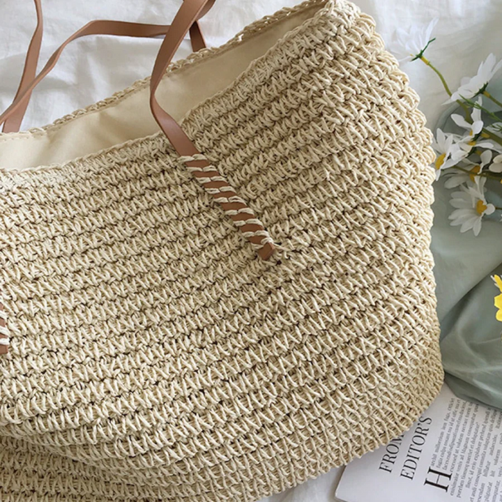 Handtasche | Geflochtene Handtasche mit Schulterriemen für Alltag und Freizeit