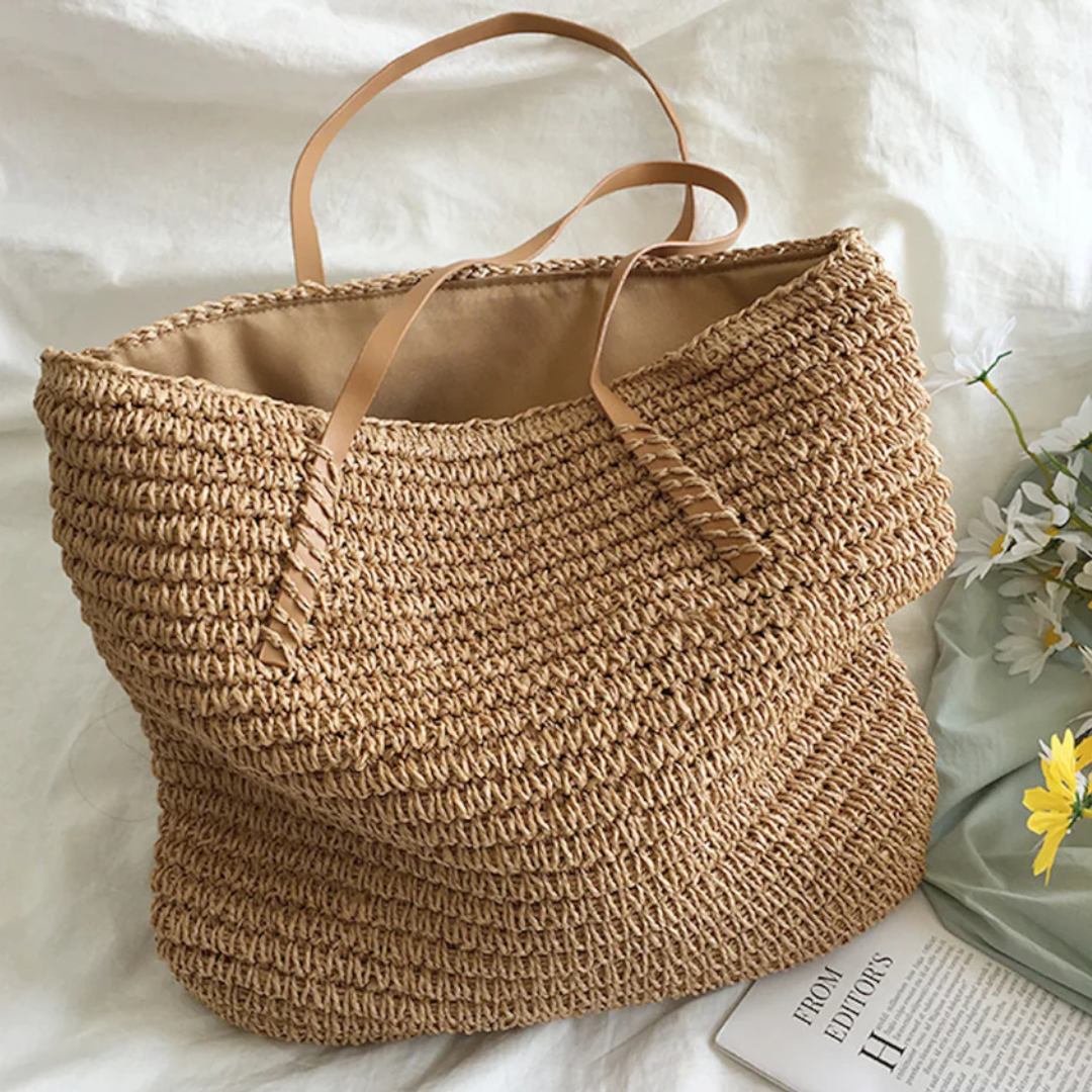 Handtasche | Geflochtene Handtasche mit Schulterriemen für Alltag und Freizeit
