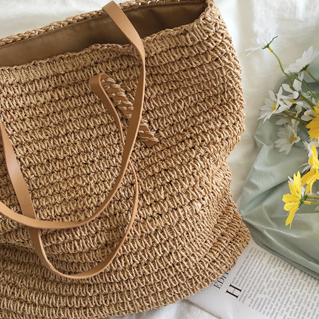 Handtasche | Geflochtene Handtasche mit Schulterriemen für Alltag und Freizeit