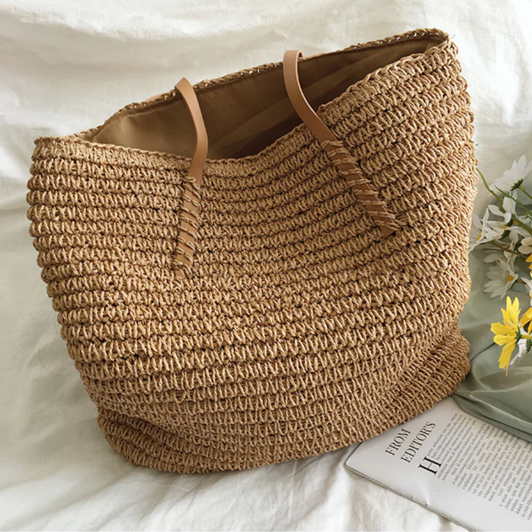 Handtasche | Geflochtene Handtasche mit Schulterriemen für Alltag und Freizeit