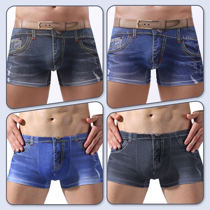 Herren Unterwäsche im Denim-Look | Atmungsaktiv &amp; flexibel, bequemer Sitz | Baumwoll-Mix mit Stretch | Größen L–4XL
