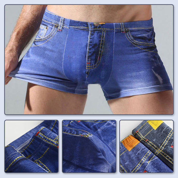 Herren Unterwäsche im Denim-Look | Atmungsaktiv &amp; flexibel, bequemer Sitz | Baumwoll-Mix mit Stretch | Größen L–4XL