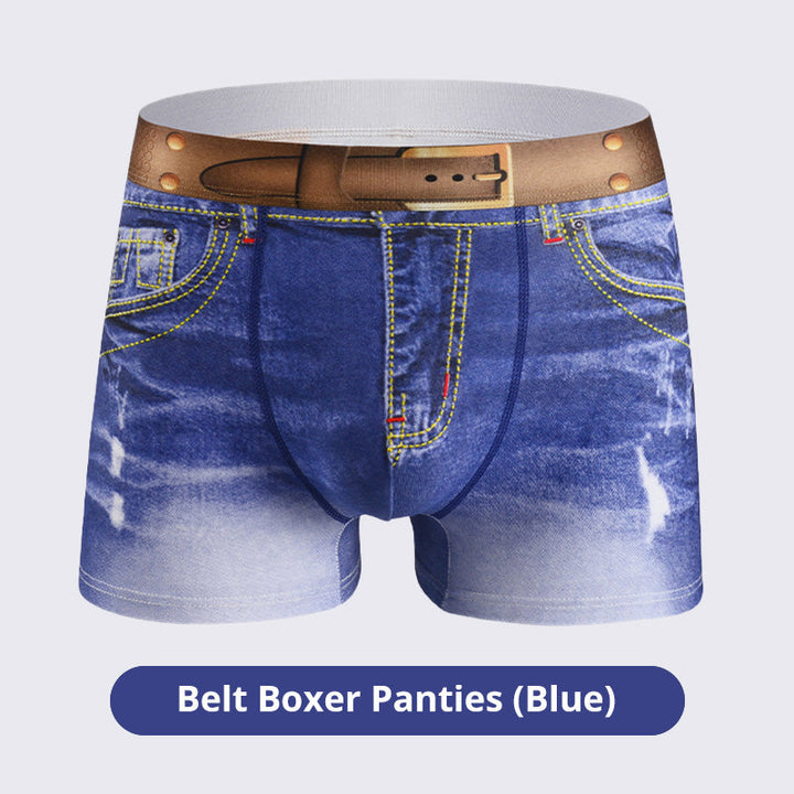Herren Unterwäsche im Denim-Look | Atmungsaktiv &amp; flexibel, bequemer Sitz | Baumwoll-Mix mit Stretch | Größen L–4XL