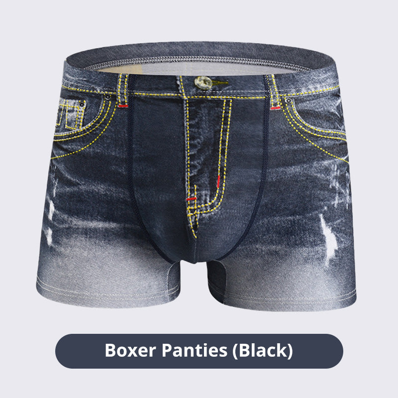 Herren Unterwäsche im Denim-Look | Atmungsaktiv &amp; flexibel, bequemer Sitz | Baumwoll-Mix mit Stretch | Größen L–4XL
