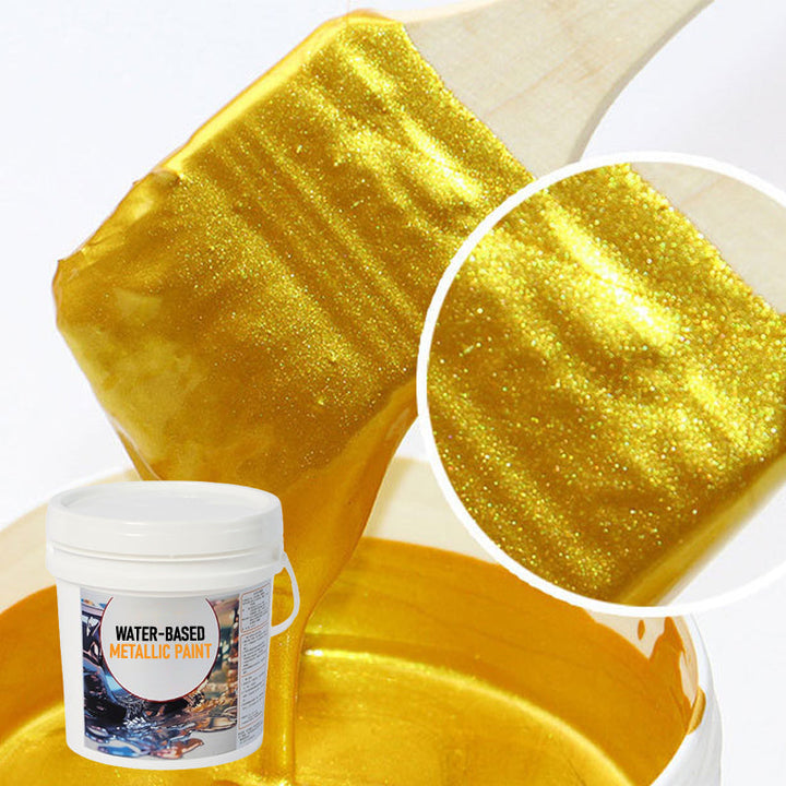 Wasserbasierte Metallic-Farbe Gold/Silber | Blattgold-Effekt für Deko &amp; Möbel | 200 g, ungiftig, streichen/rollen/sprühen