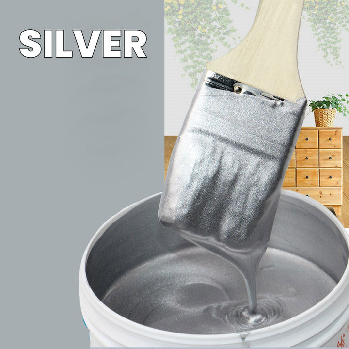 Wasserbasierte Metallic-Farbe Gold/Silber | Blattgold-Effekt für Deko &amp; Möbel | 200 g, ungiftig, streichen/rollen/sprühen