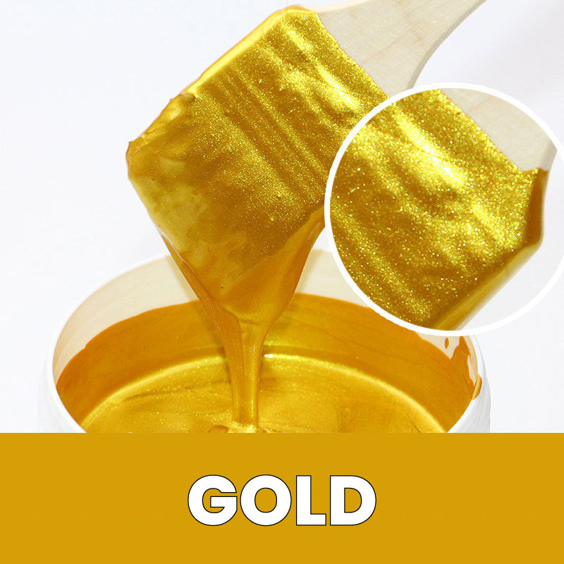 Wasserbasierte Metallic-Farbe Gold/Silber | Blattgold-Effekt für Deko &amp; Möbel | 200 g, ungiftig, streichen/rollen/sprühen