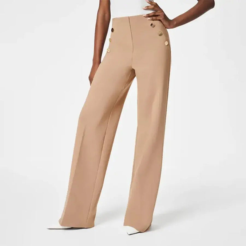 Damen Schlaghose mit Hoher Taille | Formender Ponte-Stoff | Weites Bein &amp; Komfort-Stretch | Elegant &amp; Figurbetonend