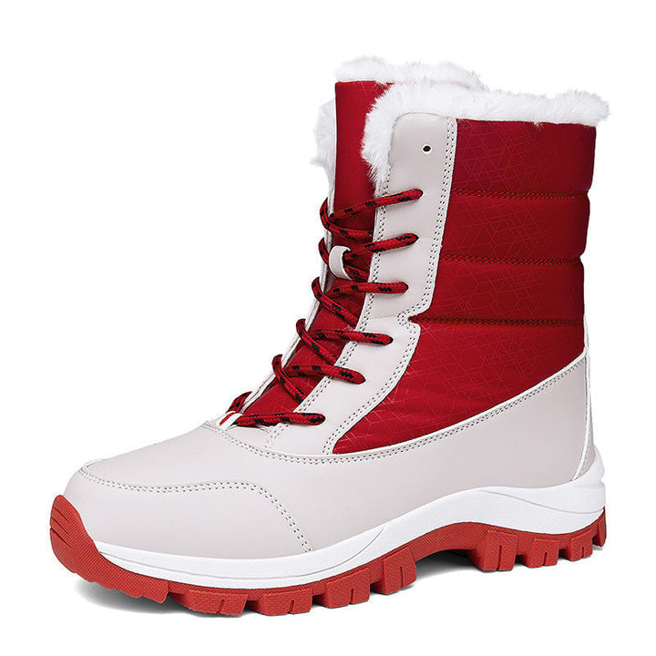 Damen Winterstiefel wasserdicht und warm gefüttert | Winterboots mit rutschfester Profilsohle und Kunstfellbesatz für Schnee und Regen