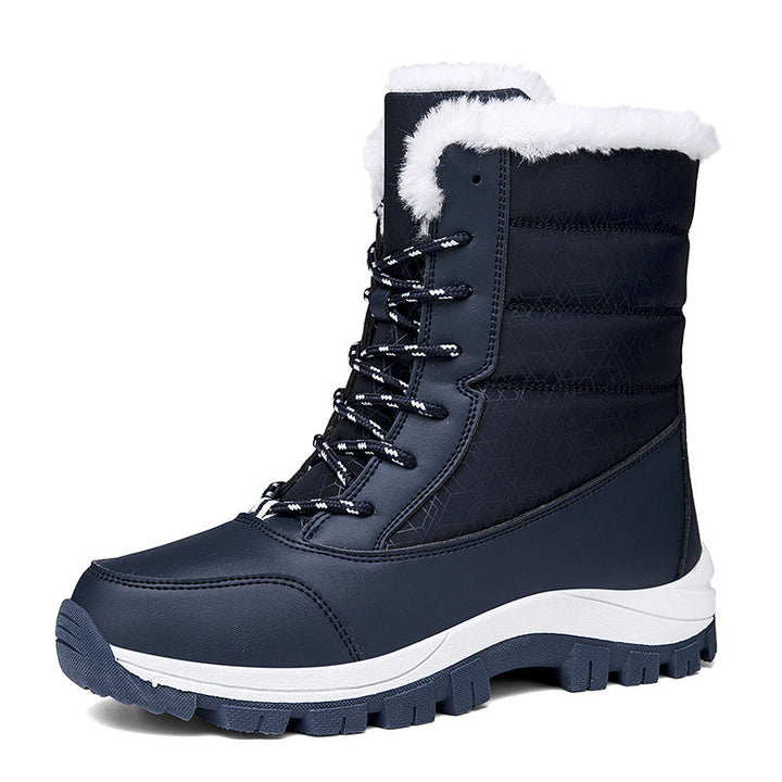 Damen Winterstiefel wasserdicht und warm gefüttert | Winterboots mit rutschfester Profilsohle und Kunstfellbesatz für Schnee und Regen
