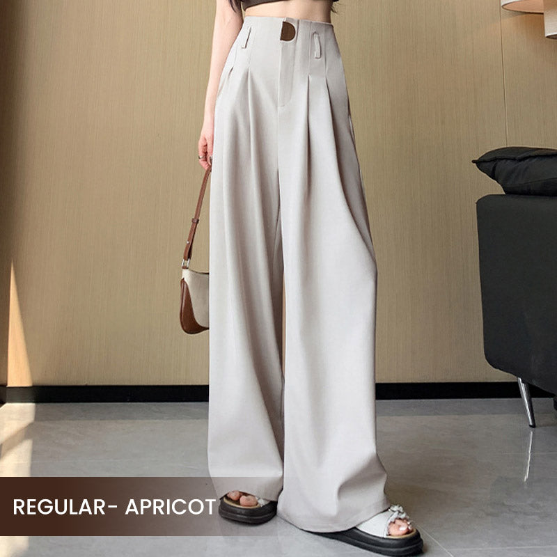 Damen Hose | Weite Passform mit hoher Taille | Elegante Business &amp; Freizeit Stoffhose mit Taschen