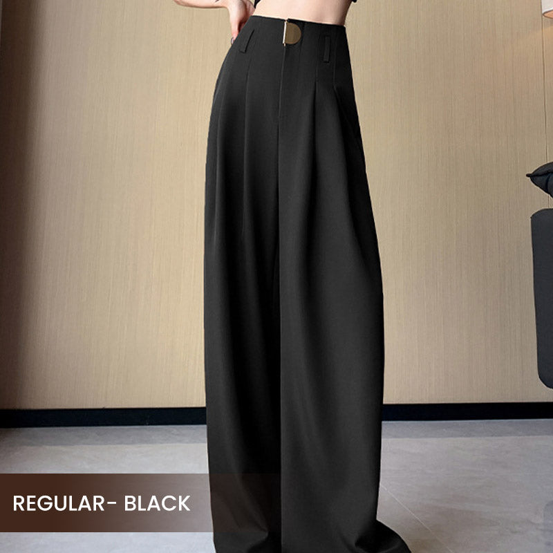 Damen Hose | Weite Passform mit hoher Taille | Elegante Business &amp; Freizeit Stoffhose mit Taschen