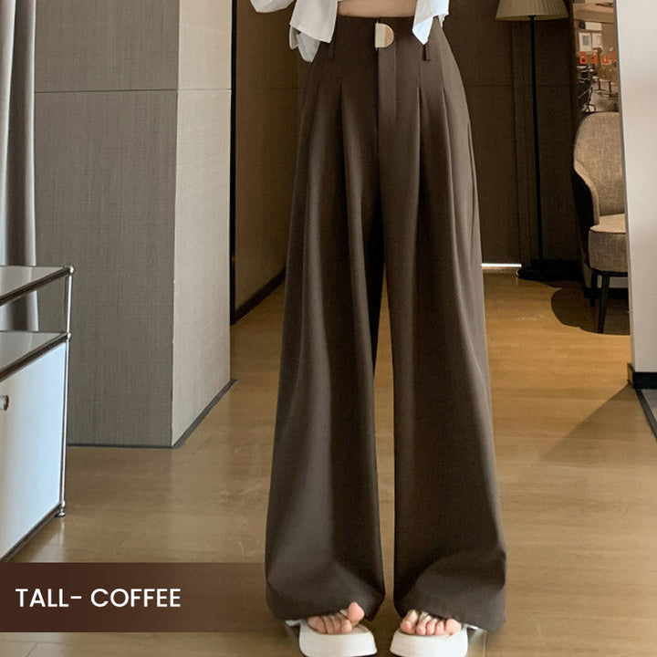 Damen Hose | Weite Passform mit hoher Taille | Elegante Business &amp; Freizeit Stoffhose mit Taschen