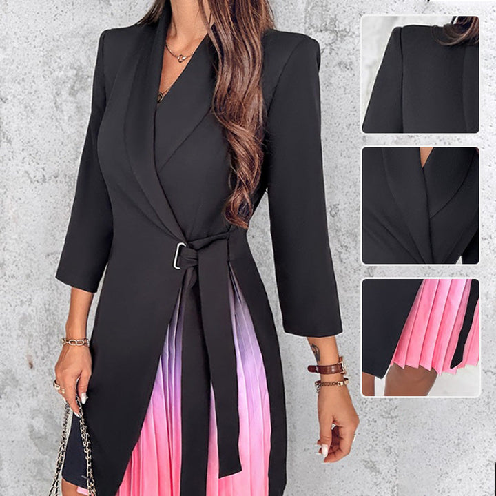 💕Meilleure vente 2025💕Robe blazer cintrée à col en dégradé Revel