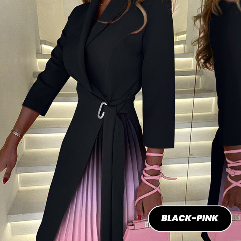 💕Meilleure vente 2025💕Robe blazer cintrée à col en dégradé Revel