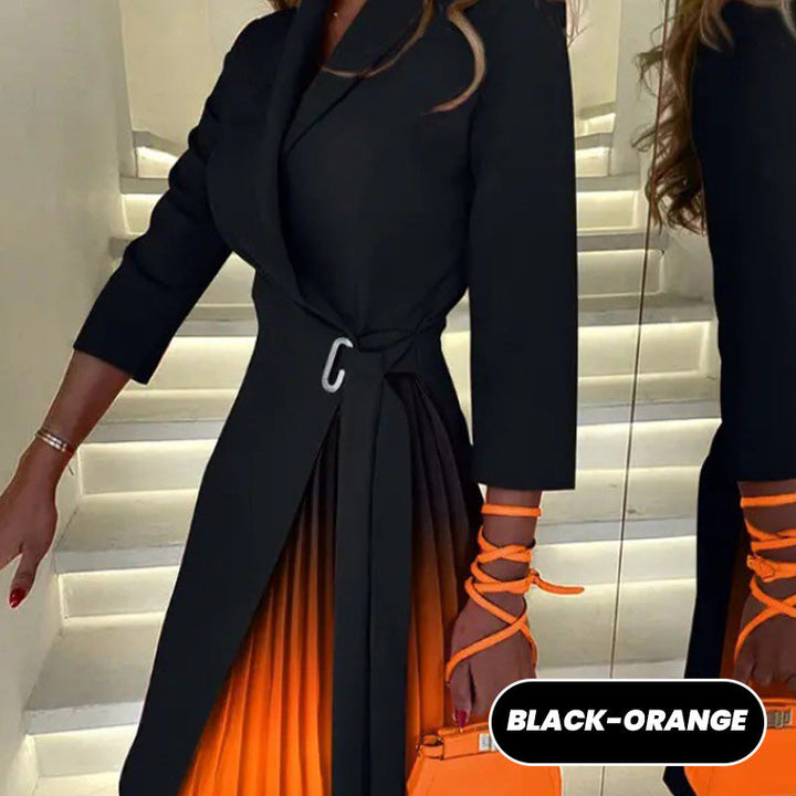 💕Meilleure vente 2025💕Robe blazer cintrée à col en dégradé Revel