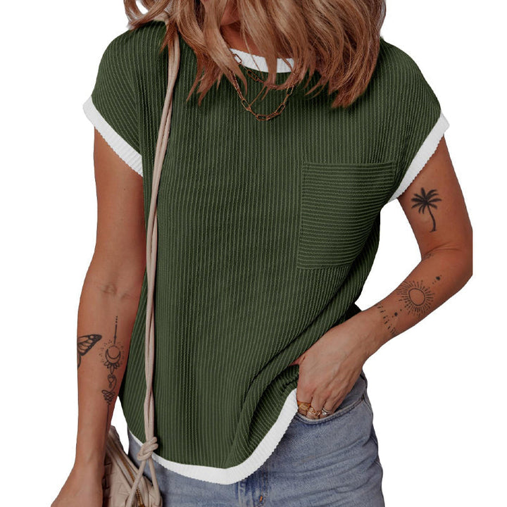 Damen T-Shirt mit Rundhalsausschnitt | Kurzarmshirt mit weicher, elastischer Stoffqualität und lockerem Schnitt