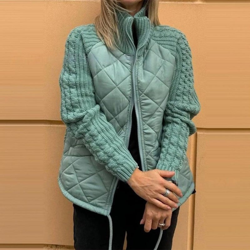 Damen Steppjacke | Leichte Thermofüllung mit Patchwork-Design für Herbst, Winter und Alltag