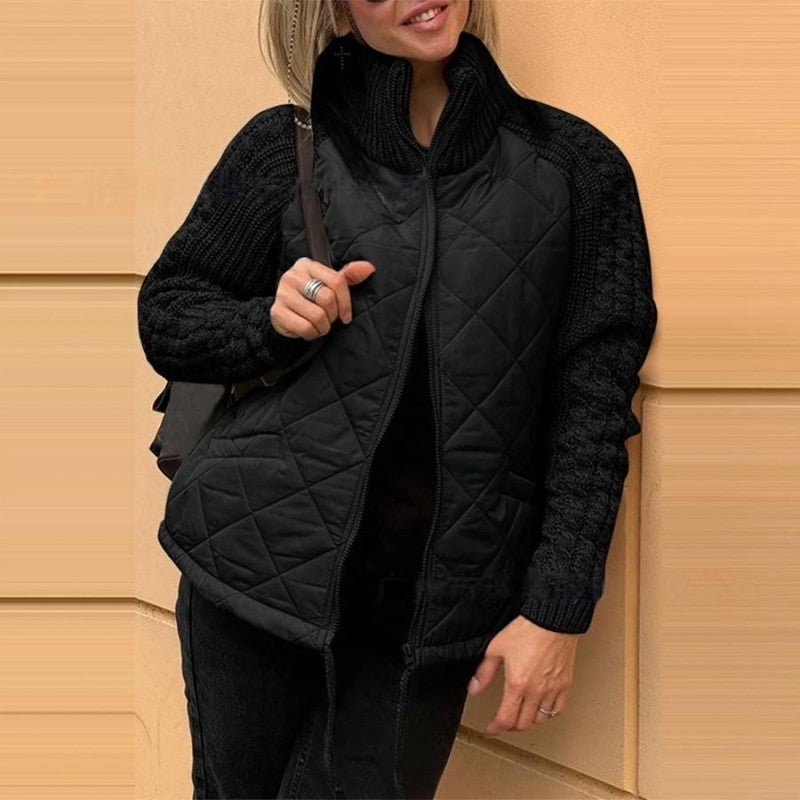Damen Steppjacke | Leichte Thermofüllung mit Patchwork-Design für Herbst, Winter und Alltag