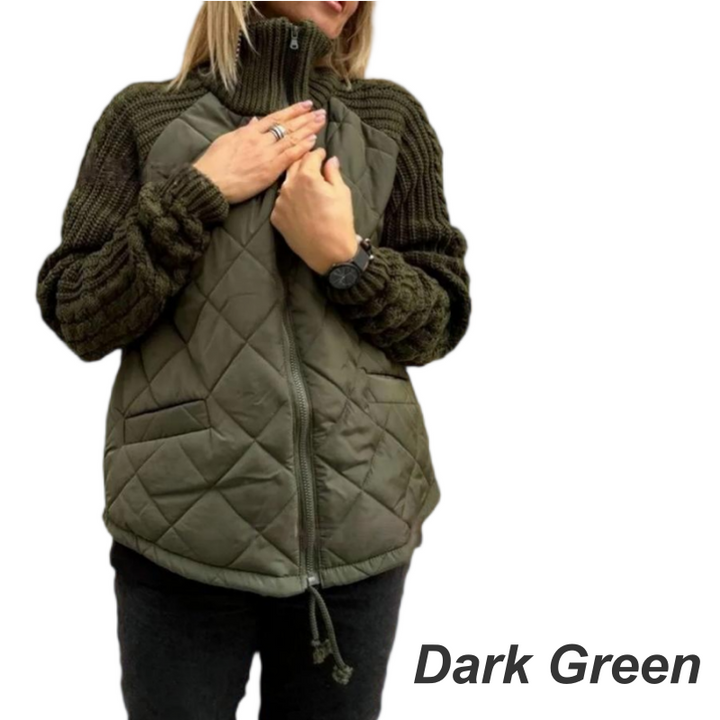 Damen Steppjacke | Leichte Thermofüllung mit Patchwork-Design für Herbst, Winter und Alltag