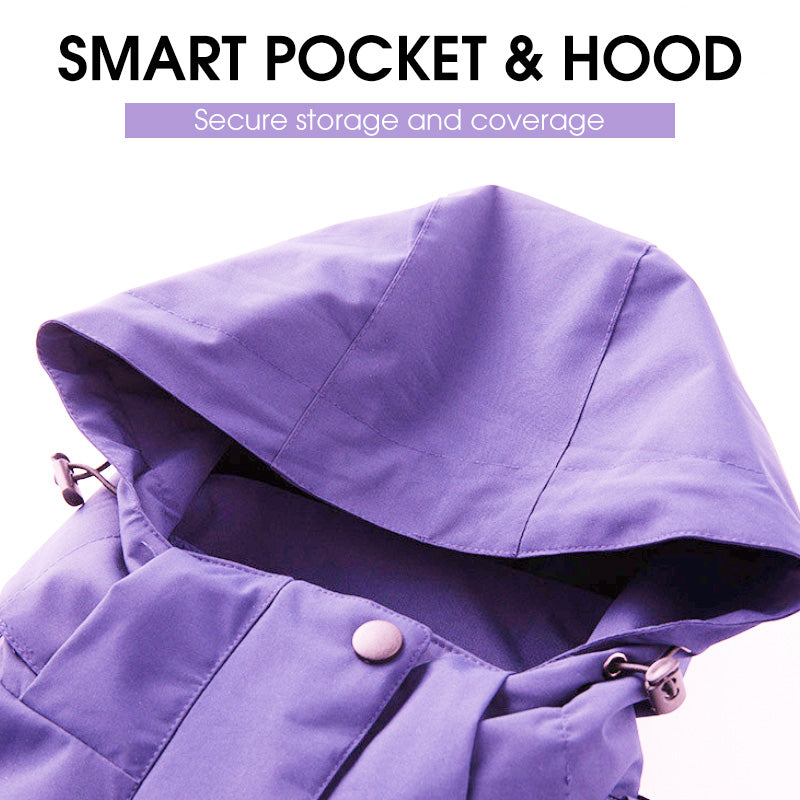 Damen Outdoorjacke | 3-in-1 Jacke mit abnehmbarer Innenjacke, Kapuze, Taschen sowie wind- und wasserabweisender Außenschicht