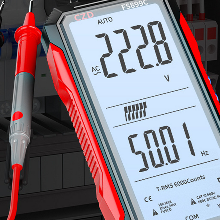 Digitalmultimeter | USB-aufladbares Messgerät mit Auto-Range und beleuchtetem LCD-Display für Spannung und Strom