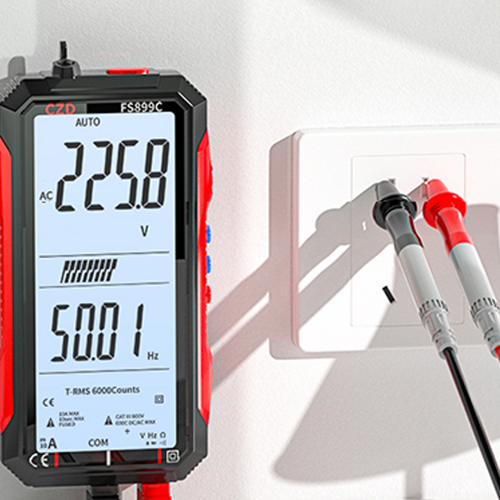 Digitalmultimeter | USB-aufladbares Messgerät mit Auto-Range und beleuchtetem LCD-Display für Spannung und Strom