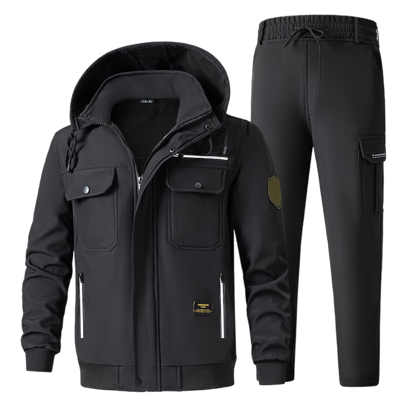 Herren Outdoor-Set mit Jacke und Hose | Gefüttert, winddicht, wasserabweisend und mit mehreren Taschen