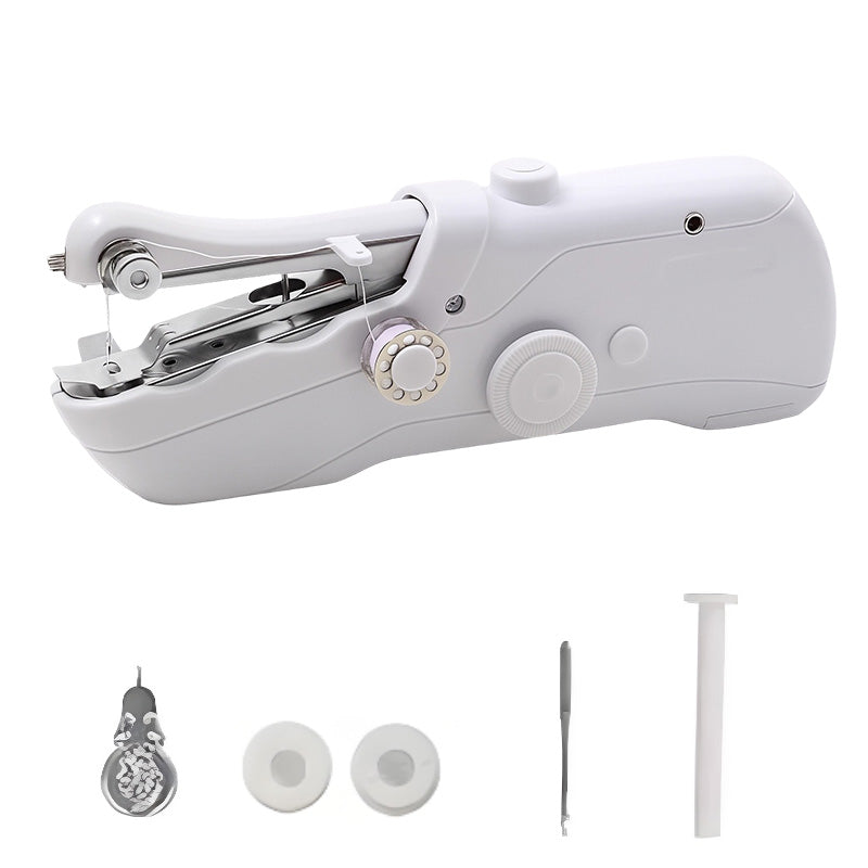 Mini machine à coudre électrique portable 21×3,5×6,5 cm | 3 vitesses pour tissus fins &amp; épais | Poignée ergonomique | Set d’accessoires