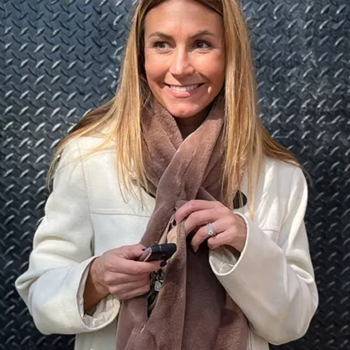 Schal mit versteckter Tasche | Warmer Winterschal mit Reißverschlussfach für Handy, Karten, Bargeld und Schlüssel
