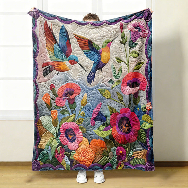 Flanelldecke mit Blumenmuster | Weiche Kuscheldecke für Sofa und Bett, pflegeleicht und maschinenwaschbar