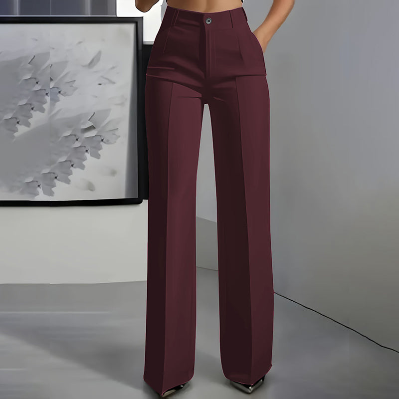 Pantaloni da donna con vita alta | Vestibilità dritta e piega stirata | Antipiega, mantenimento della forma ed eleganti | Taglie S–3XL