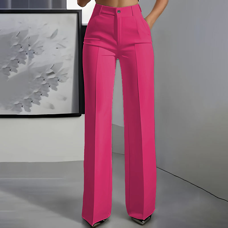 Pantaloni da donna con vita alta | Vestibilità dritta e piega stirata | Antipiega, mantenimento della forma ed eleganti | Taglie S–3XL