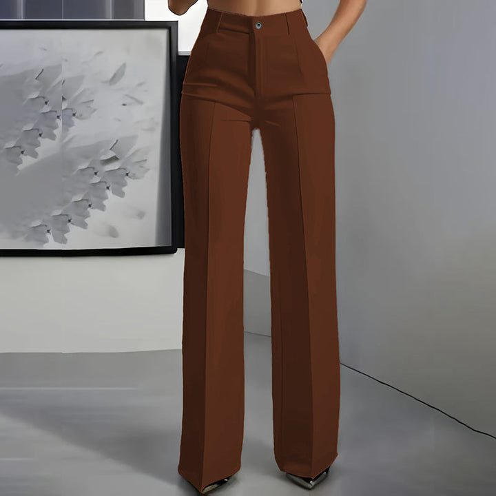 Pantaloni da donna con vita alta | Vestibilità dritta e piega stirata | Antipiega, mantenimento della forma ed eleganti | Taglie S–3XL