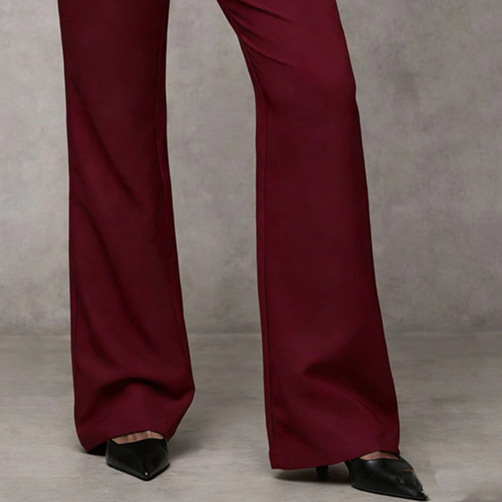 Anzughose Damen | High-Waist-Hose mit ausgestelltem, weitem Bein für Büro und Alltag