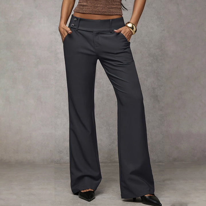 Anzughose Damen | High-Waist-Hose mit ausgestelltem, weitem Bein für Büro und Alltag