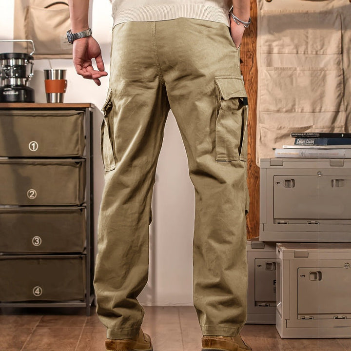 Herren Tactical Cargo Hose mit Multi-Taschen | Robustes, reißfestes Polyester | Lockere Passform, gerader Schnitt | Grau, Schwarz, Khaki