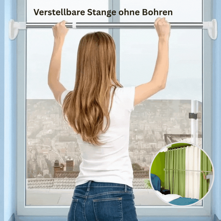 Teleskopstange ohne Bohren aus Edelstahl | 70–120 cm verstellbar | Rostfrei &amp; werkzeugfrei | Dusch-, Vorhang- &amp; Schrankstange