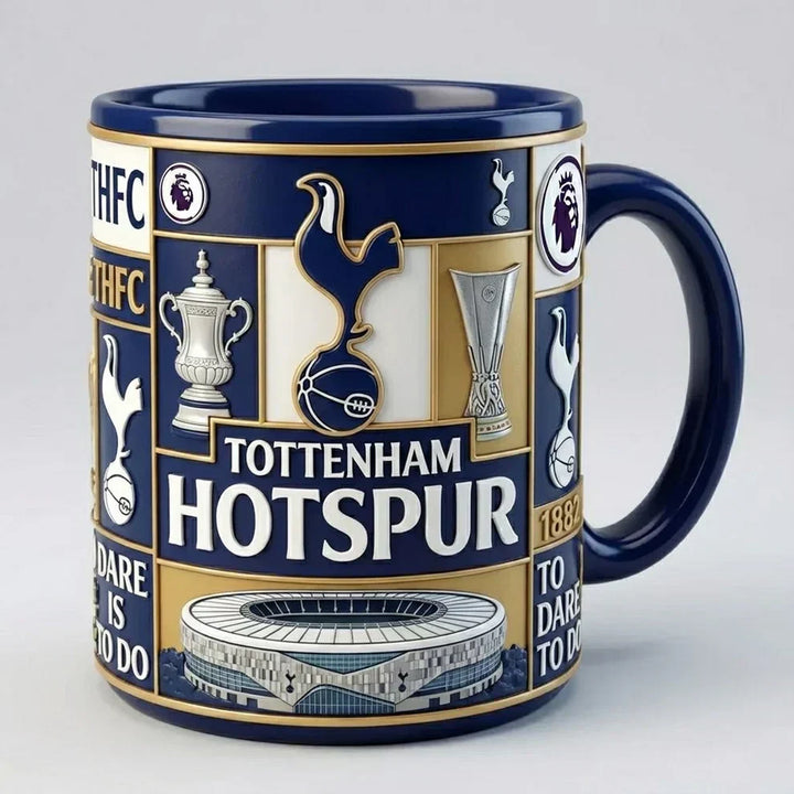 3D Fußball Keramik Tasse 350 ml | Stadion-Relief &amp; Clubdesign | Mikrowellen- &amp; Spülmaschinengeeignet | Fan Becher 12×9 cm