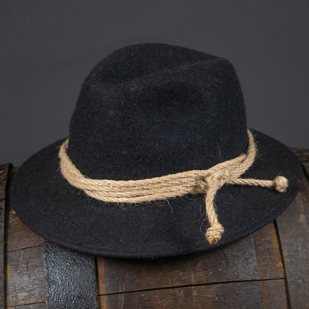 Herren Trachtenhut Anthrazit | Wollhut im klassischen Gletscherstil für Tracht und Alltag