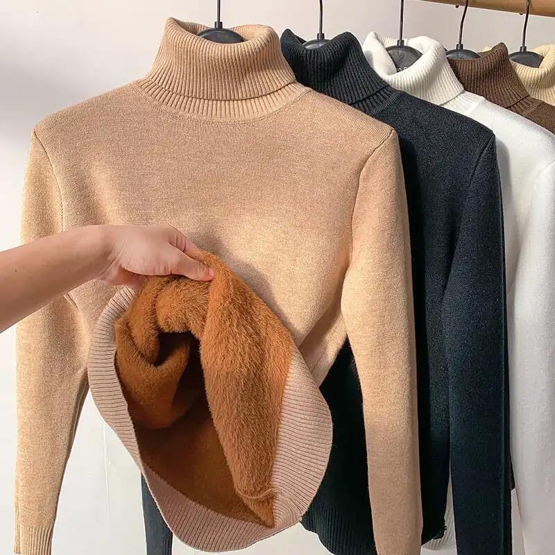 Damen Rollkragenpullover | Warm &amp; weich mit leichter Dehnung für Herbst und Winter