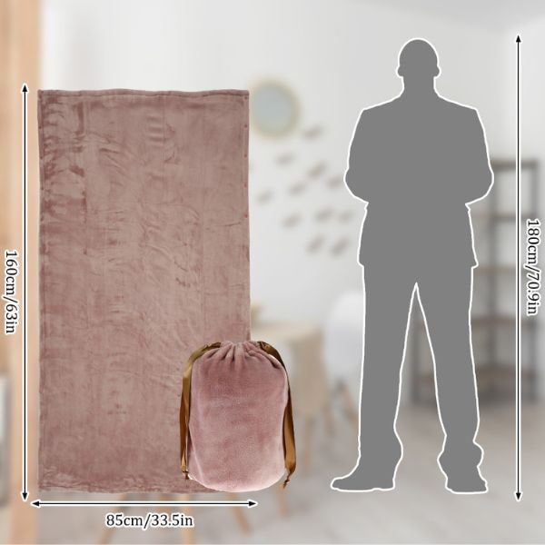 USB Wärmedecke 160 × 85 cm mit weicher Fleece-Oberfläche | Faltbare Heizdecke mit USB-A-Anschluss und Aufbewahrungstasche
