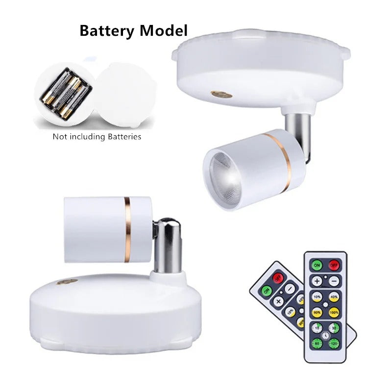 Kabelloser LED-Strahler mit Fernbedienung &amp; Timer | Dimmbares Warmlicht für Wohnzimmer, Flur &amp; Schlafzimmer | 1+1 Gratis