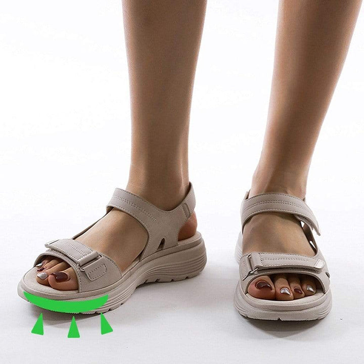 Damen Outdoor-Sandalen mit offener Zehe | Verstellbare Riemen &amp; rutschfeste Sohle für lange Wege