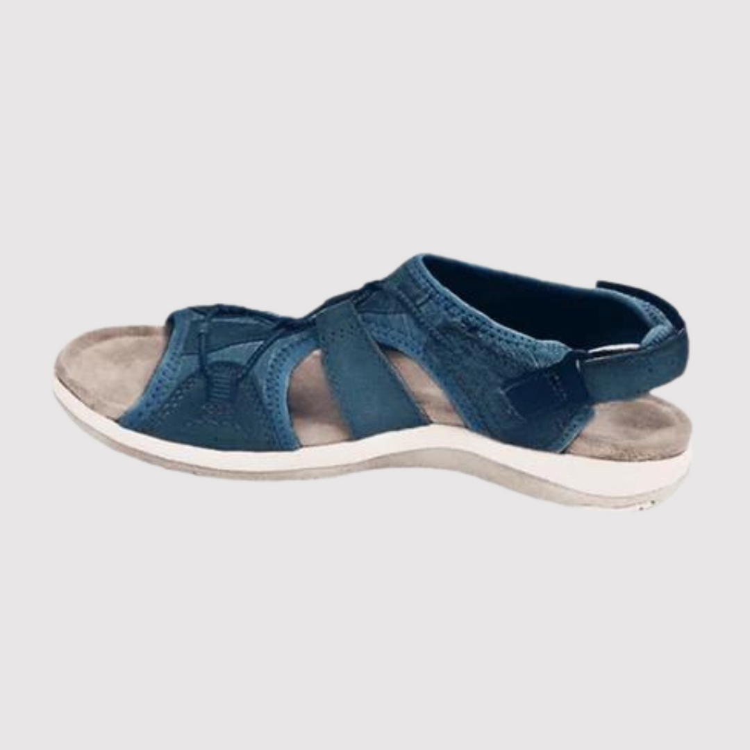 Damen Sandalen mit offener Spitze | Leicht &amp; atmungsaktiv | Ergonomische, flexible Sohle für Alltag &amp; Urlaub | Lässig