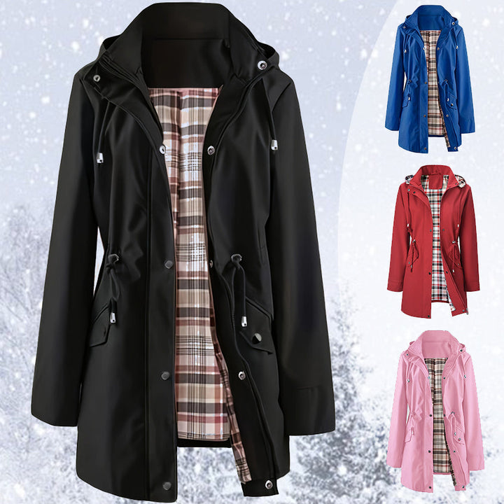 Damen Winterjacke lang mit Reißverschluss | Warme Jacke mit praktischen Taschen und bequemer Passform für Alltag und Freizeit
